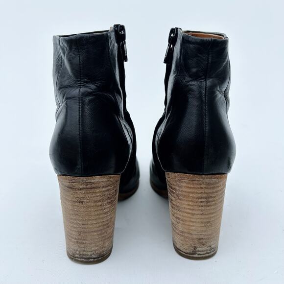 Coclico Celie Black Leather Ankle Boot Block Chunky Wooden 6.5 Heel 36.5 - Picture 5 of 10